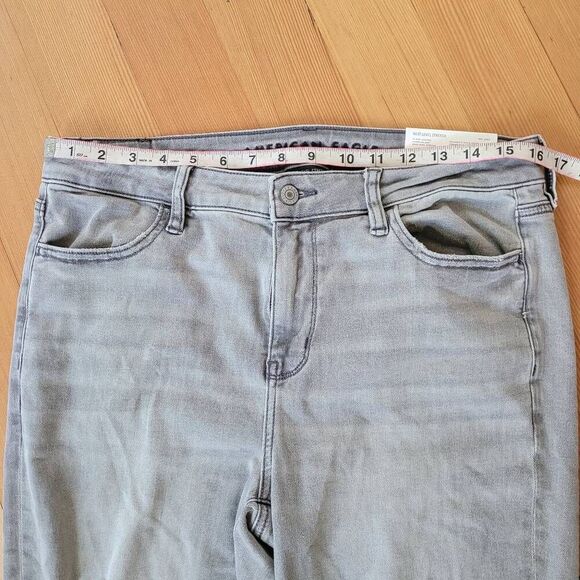 NWT American Eagle hi rise jegging grey distressed short next level stretch - Picture 8 of 14